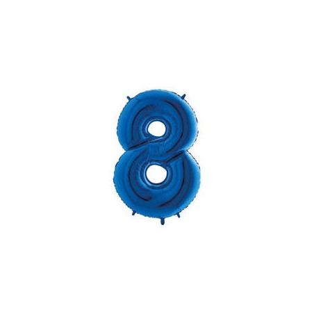 PALLONE NUMERO 8 MYLAR 102cm 40 BLU