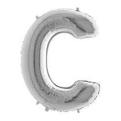 PALLONE MYLAR LETTERA C 40 102cm SILVER