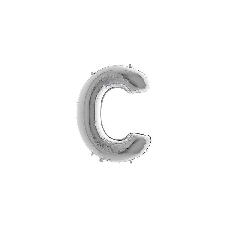 PALLONE MYLAR LETTERA C 40 102cm SILVER