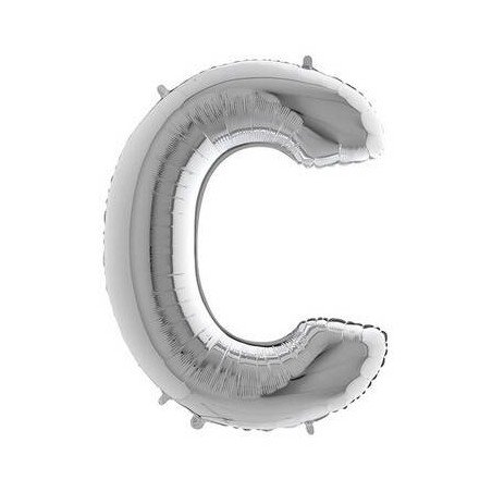 PALLONE MYLAR LETTERA C 40 102cm SILVER