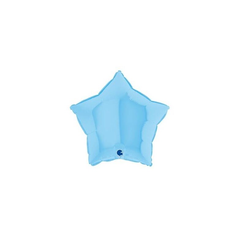PALLONE MYLAR STELLA 18 46cm CELESTE