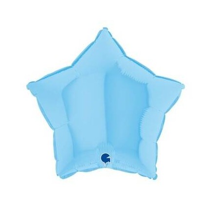 PALLONE MYLAR STELLA 18 46cm CELESTE