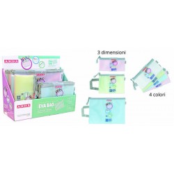 BUSTA CON CERNIERA EVA F.TO A4 33x24cm ASSORTITE