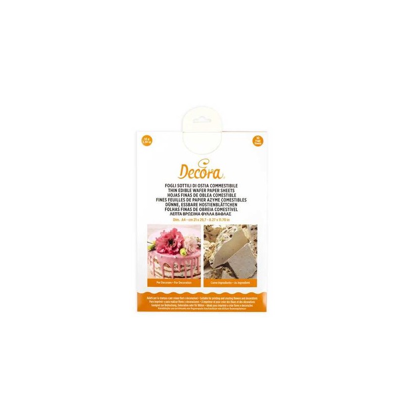 FOGLI CIALDA SOTTILI 21x29,7cm 0,27mm 10pz