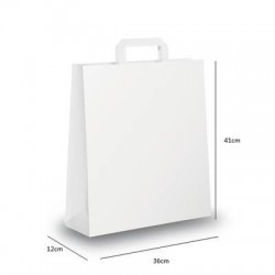BORSA CARTA BIANCA PIATTINA 90gr 36+12x41cm CARTONE 250pz