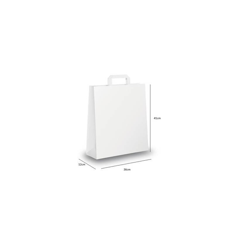 BORSA CARTA BIANCA PIATTINA 90gr 36+12x41cm CARTONE 250pz