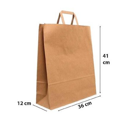 BORSA CARTA AVANA PIATTINA 90gr 36+12x41cm CARTONE 250pz