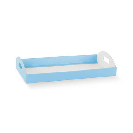 VASSOIO CARTONCINO C/MANIGLIE 43,5x29x4,5cm FIBRA AZZURRO