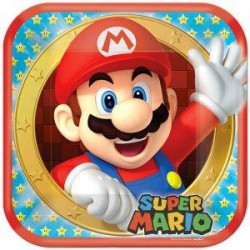 PIATTI QUADRATI SUPER MARIO 8pz