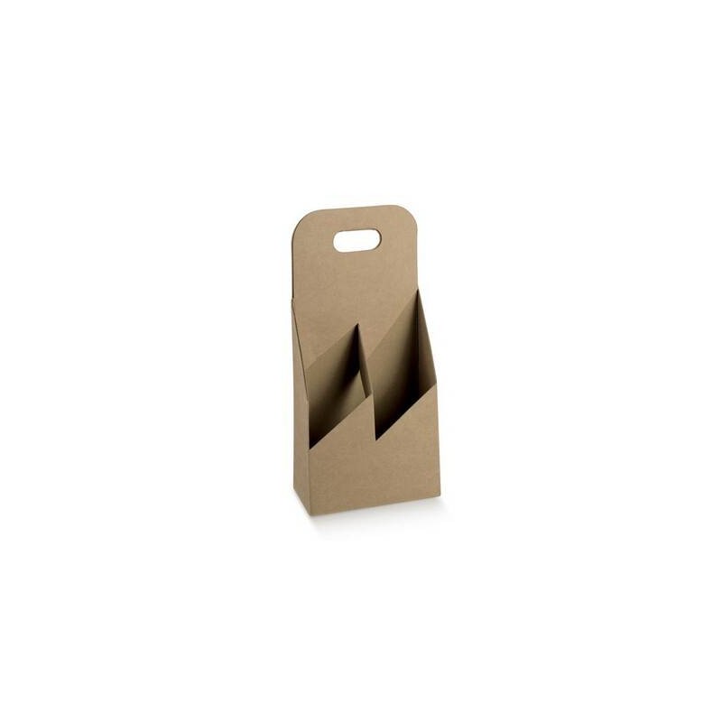 CESTELLO 2 BOTTIGLIE 13x6,5x29cm AVANA 5pz