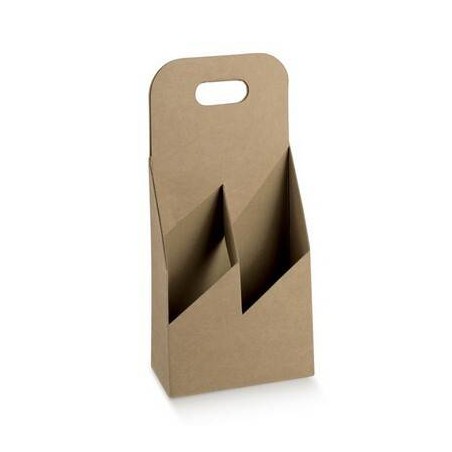 CESTELLO 2 BOTTIGLIE 13x6,5x29cm AVANA 5pz