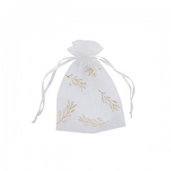 SACCHETTO ORGANZA STAMPA ORO 10pz