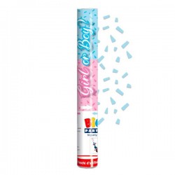 CANNONE SPARA CORIANDOLI BABY GIRL-BOY ''AZZURRO'' 30cm