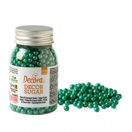 PERLE DI ZUCCHERO ø5mm METALLIZZATO 100gr VERDE