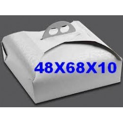 SCATOLA PORTA TORTA RETTANGOLARE 48x68x10 BIANCO RAMAGE