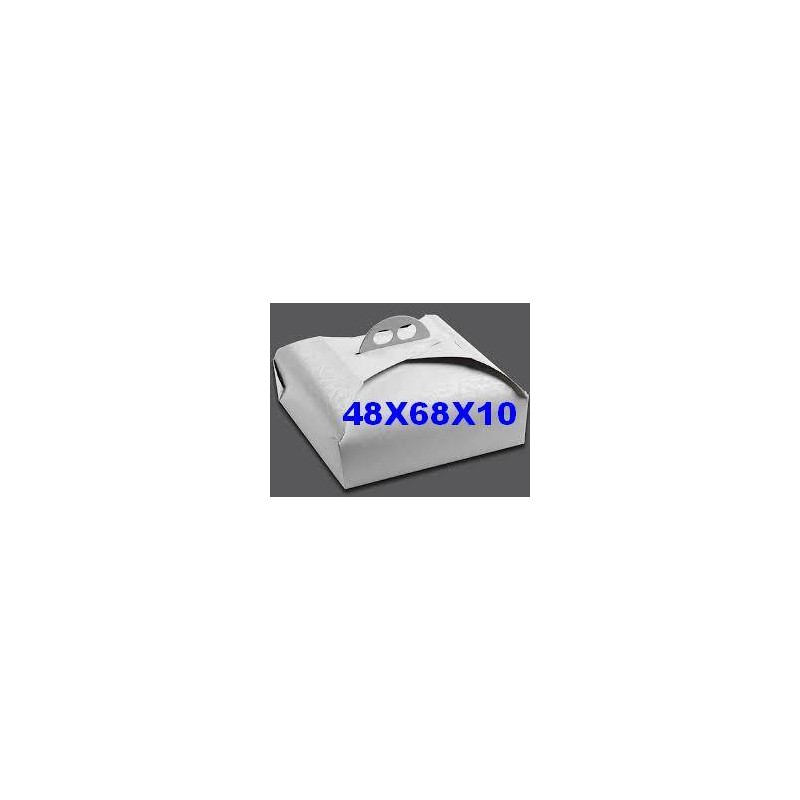 SCATOLA PORTA TORTA RETTANGOLARE 48x68x10 BIANCO RAMAGE