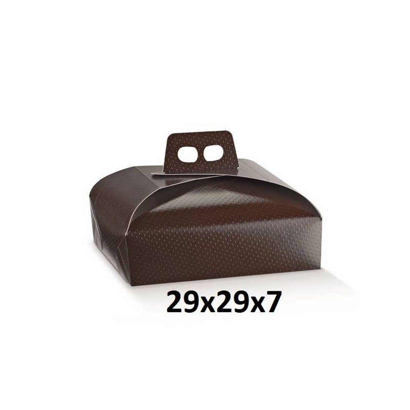 SCATOLA PORTA TORTA 29x29x7cm SPOT MARRONE