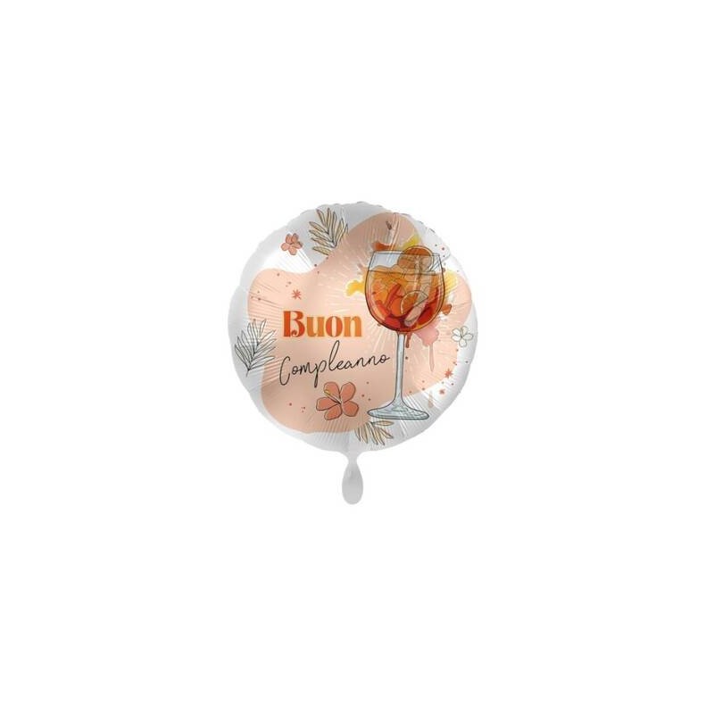 PALLONE MYLAR TONDO 45cm BOHEMIAN BUON COMPLEANNO