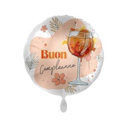 PALLONE MYLAR TONDO 45cm BOHEMIAN BUON COMPLEANNO