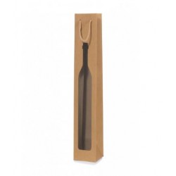 SHOPPER CARTA CON FINESTRA 12x41+12cm  MAGNUM BOTTLE KRAFT AVANA