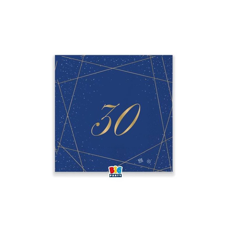 TOVAGLIOLI 25x25cm 30 ANNI BLUE GOLD 20pz