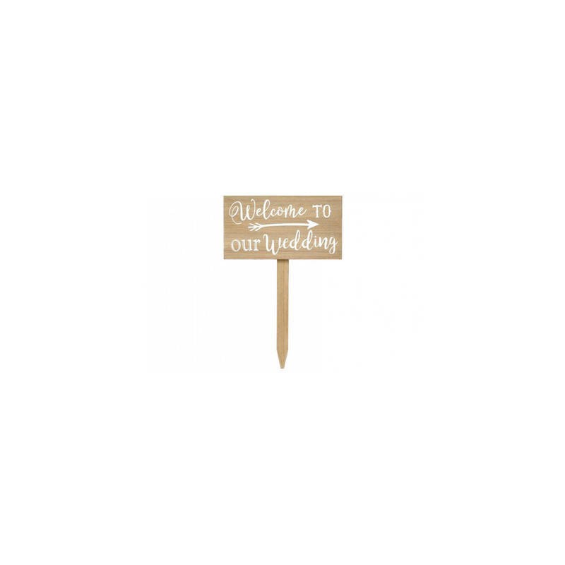 CARTELLO LEGNO 40x60 WEEDING WELCOME