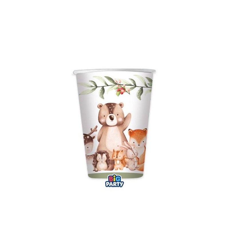 BICCHIERI 250cc WOOD ANIMALS 6pz