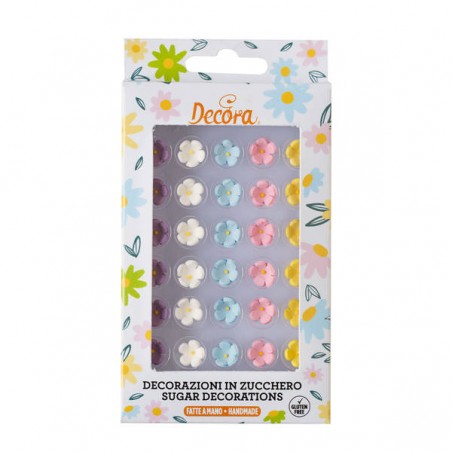 FIORELLINI DI ZUCCHERO PICCOLI ø1cm ASSORTITI 30pz