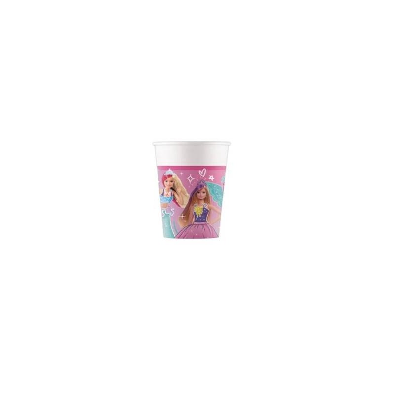 BICCHIERI CARTA BARBIE 200cc 8pz