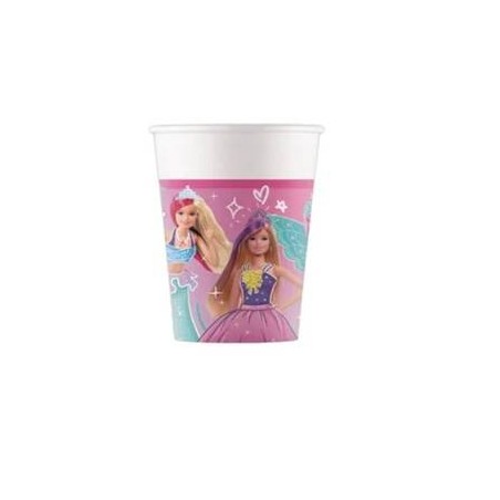 BICCHIERI CARTA BARBIE 200cc 8pz