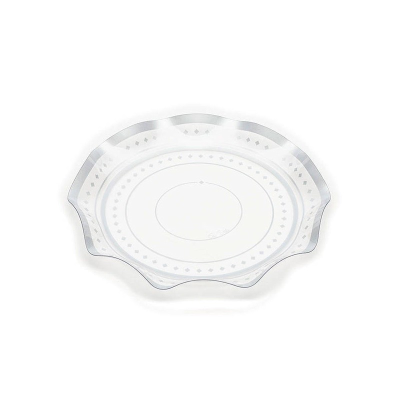 CIOTOLA TRASPARENTE DECORO ARGENTO ø32 H.4,2