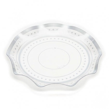 CIOTOLA TRASPARENTE DECORO ARGENTO ø32 H.4,2