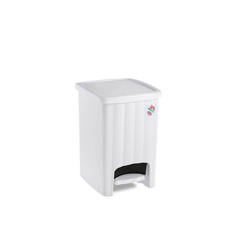 PATTUMIERA MARGHERITA C/PEDALE 20lt BIANCO 30x26x38,5cm