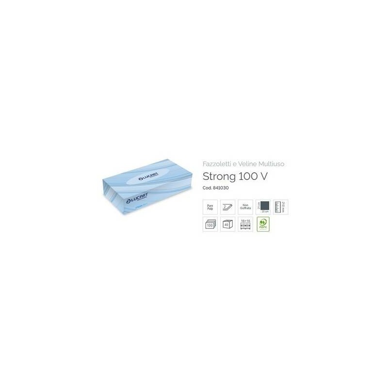 FAZZOLETTI IN BOX VELINE LUCART STRONG 21x20cm 2V 100pz