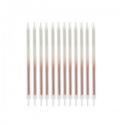 CANDELINE C/SUPPORTO SFUMATE ROSE GOLD 12pz