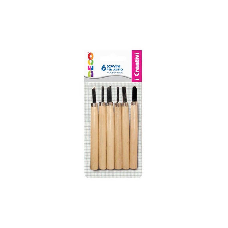 SCAVINI IN LEGNO ASS.TI 13,5cm 6pz