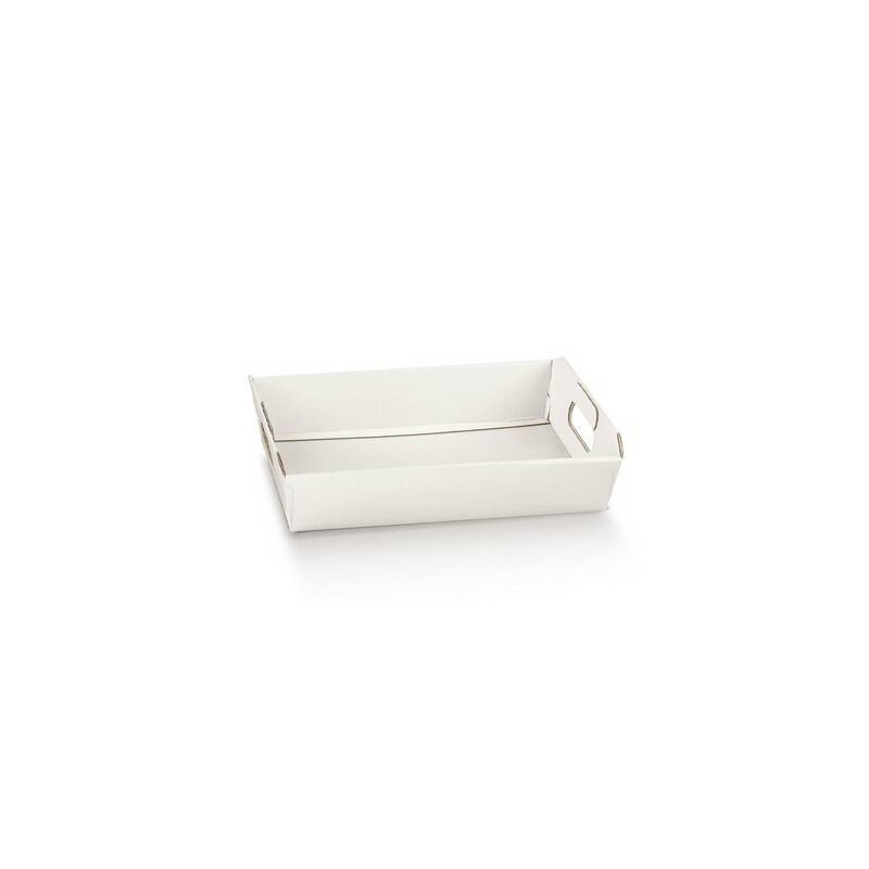 CESTA CARTONE C/MANIGLIE 40x30x12cm FIBRA BIANCO
