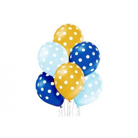 PALLONCINI LATTICE 12 30cm POLKA DOTS BOY 6pz