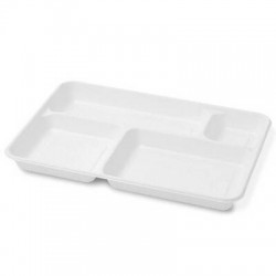 VASSOIO 4 SCOMPARTI POLPA 37x27 BIODEGRADABILE Byò 20pz