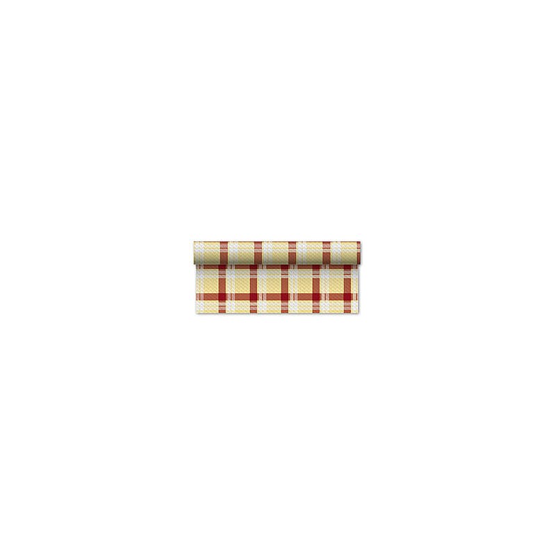 TOVAGLIA ROTOLO CARTA 1x50mt SCOZZESE CHAMPAGNE-BORDEAUX