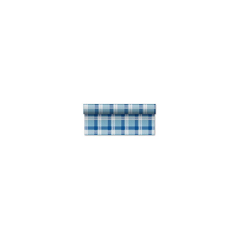 TOVAGLIA ROTOLO CARTA 1x50mt SCOZZESE CELESTE-BLU