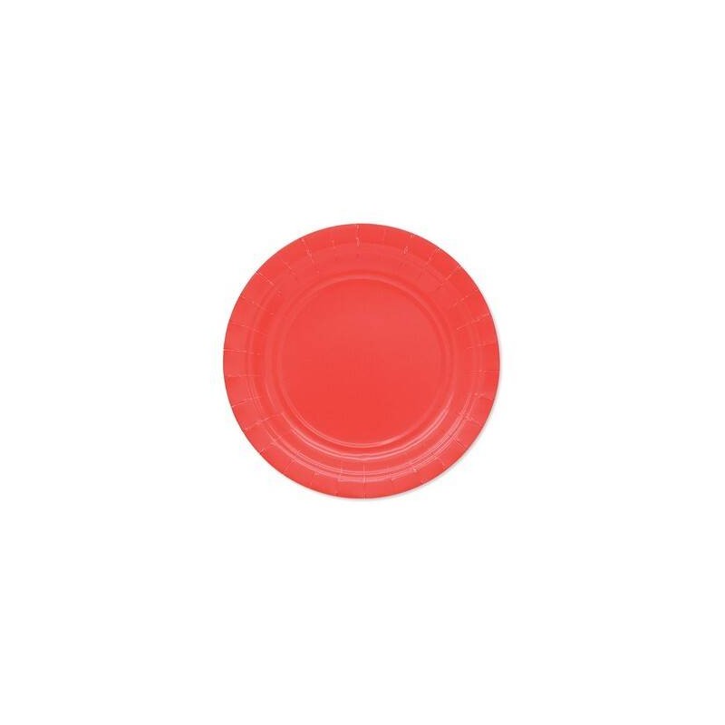 PIATTI DESSERT ECOLOR BIODEGRADABILI 18cm ROSSO 25pz