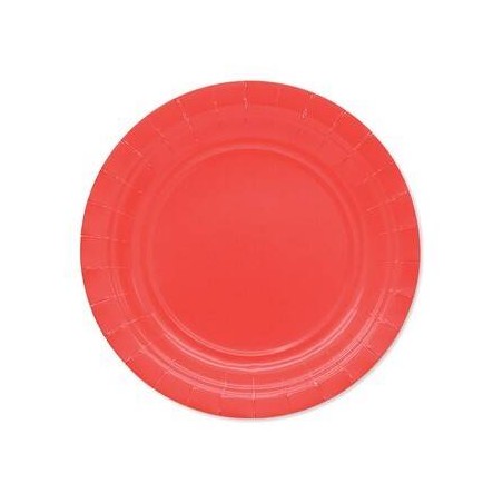 PIATTI DESSERT ECOLOR BIODEGRADABILI 18cm ROSSO 25pz