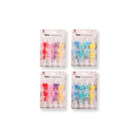 SET CANDELE SPIRALE CUORE/STELLA 4pz