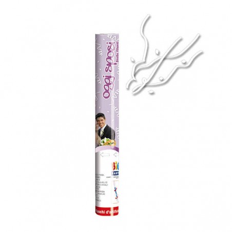 CANNONE SPARACORIANDOLI OGGI SPOSI STELLE FILANTI BIANCHE 60cm