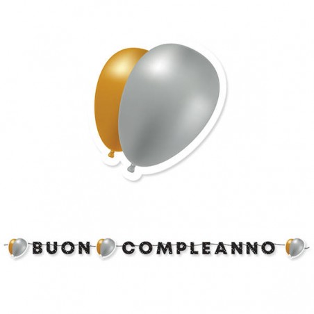 FESTONE SCRITTA MAXI BUON COMPLEANNO PRESTIGE 6mt