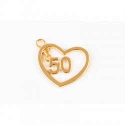CIONDOLO IN METALLO ORO CUORE 50 2.7x2cm 1pz