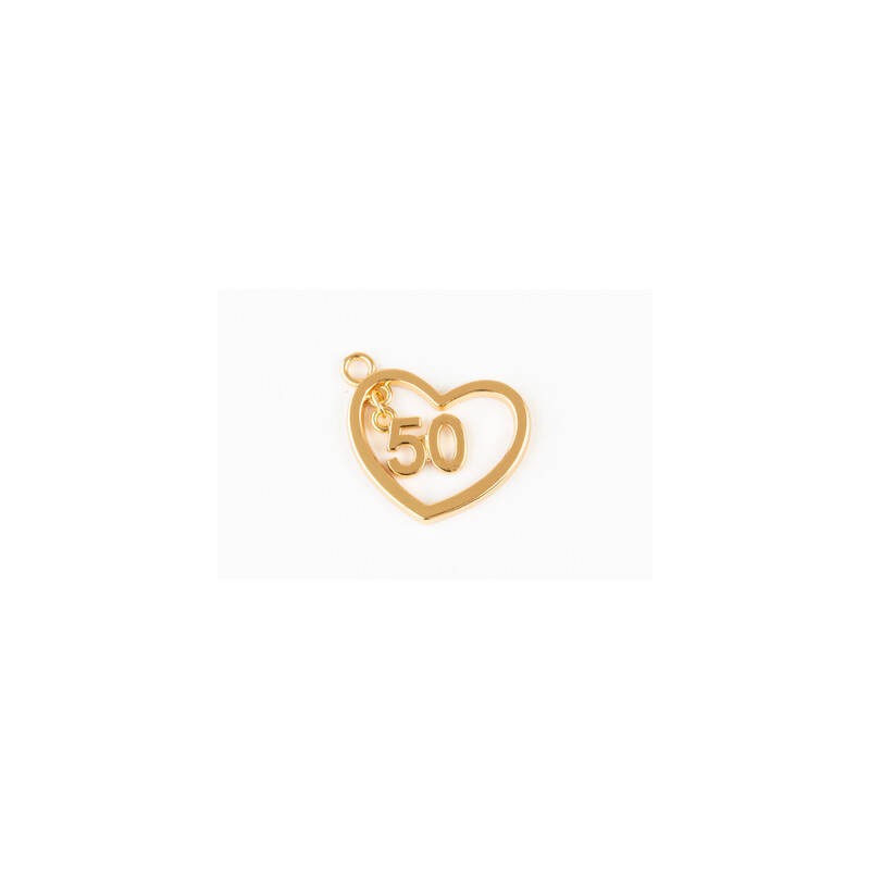 CIONDOLO IN METALLO ORO CUORE 50 2.7x2cm 1pz