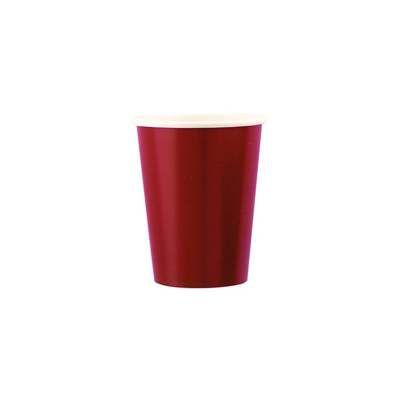 BICCHIERI 200cc CARTA ROSSO RUBINO 8pz