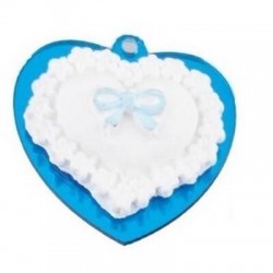 APPLICAZIONE PLEXI FORMA CUORE IN GESSO H.3cm CELESTE 12pz